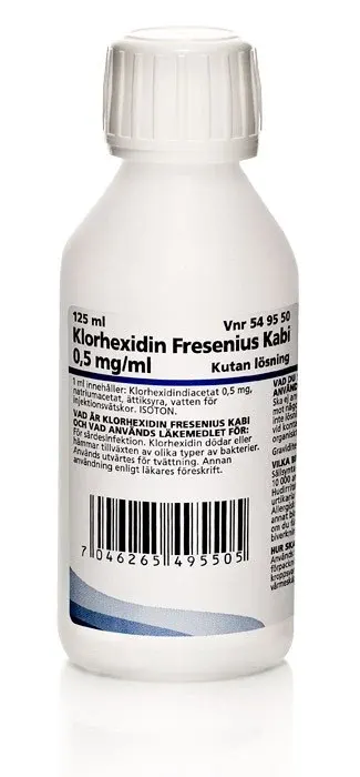 Klorhexidin Fresenius Kabi kutan lösning för sårdesinfektion 0,5 mg/ml 125 ml från Fresenius – köp hos Apotek Hjärtat