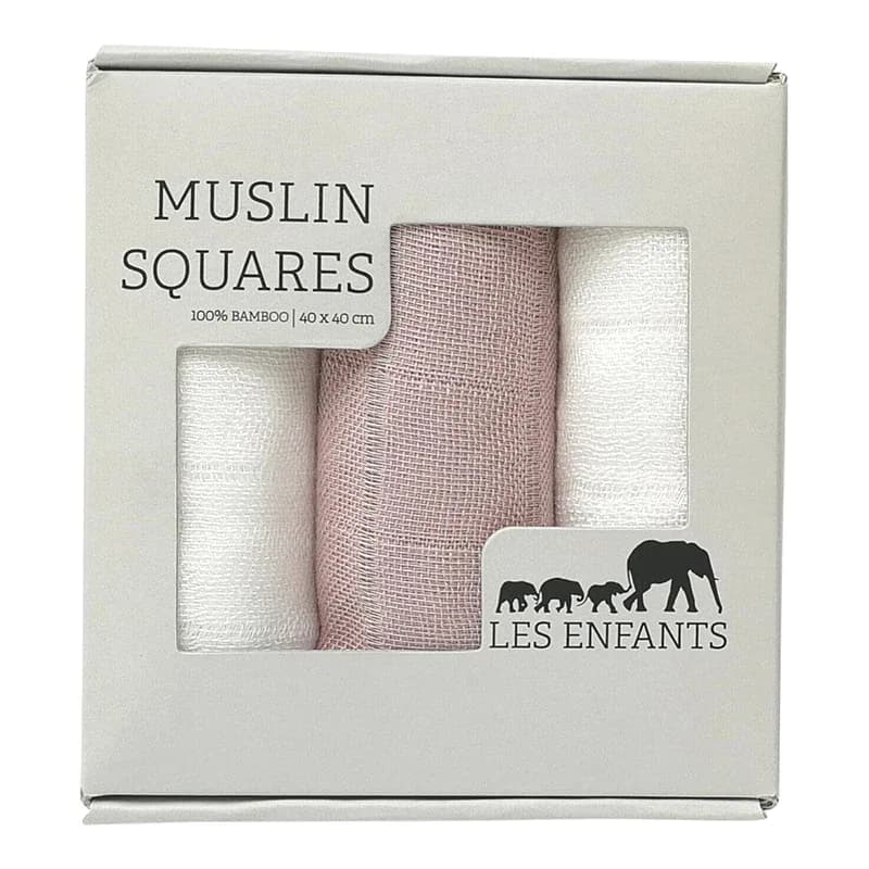 Les Enfants Muslin Squares 3-pack Rosa/Vit från Les Enfants – köp hos Apotek Hjärtat