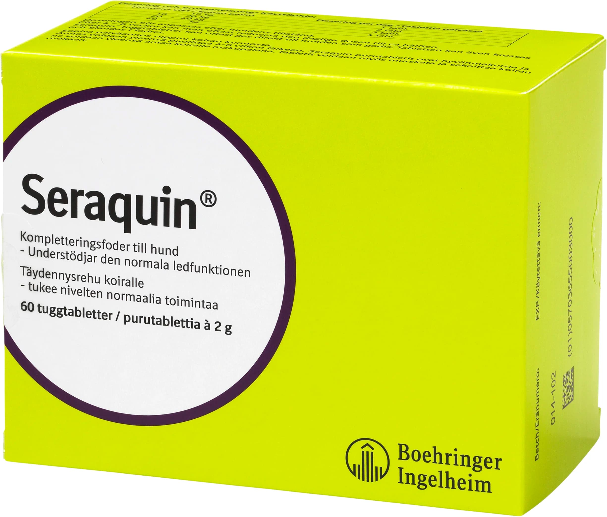 Seraquin tuggtablett för hund 2 g 60 st från Seraquin – köp hos Apotek Hjärtat