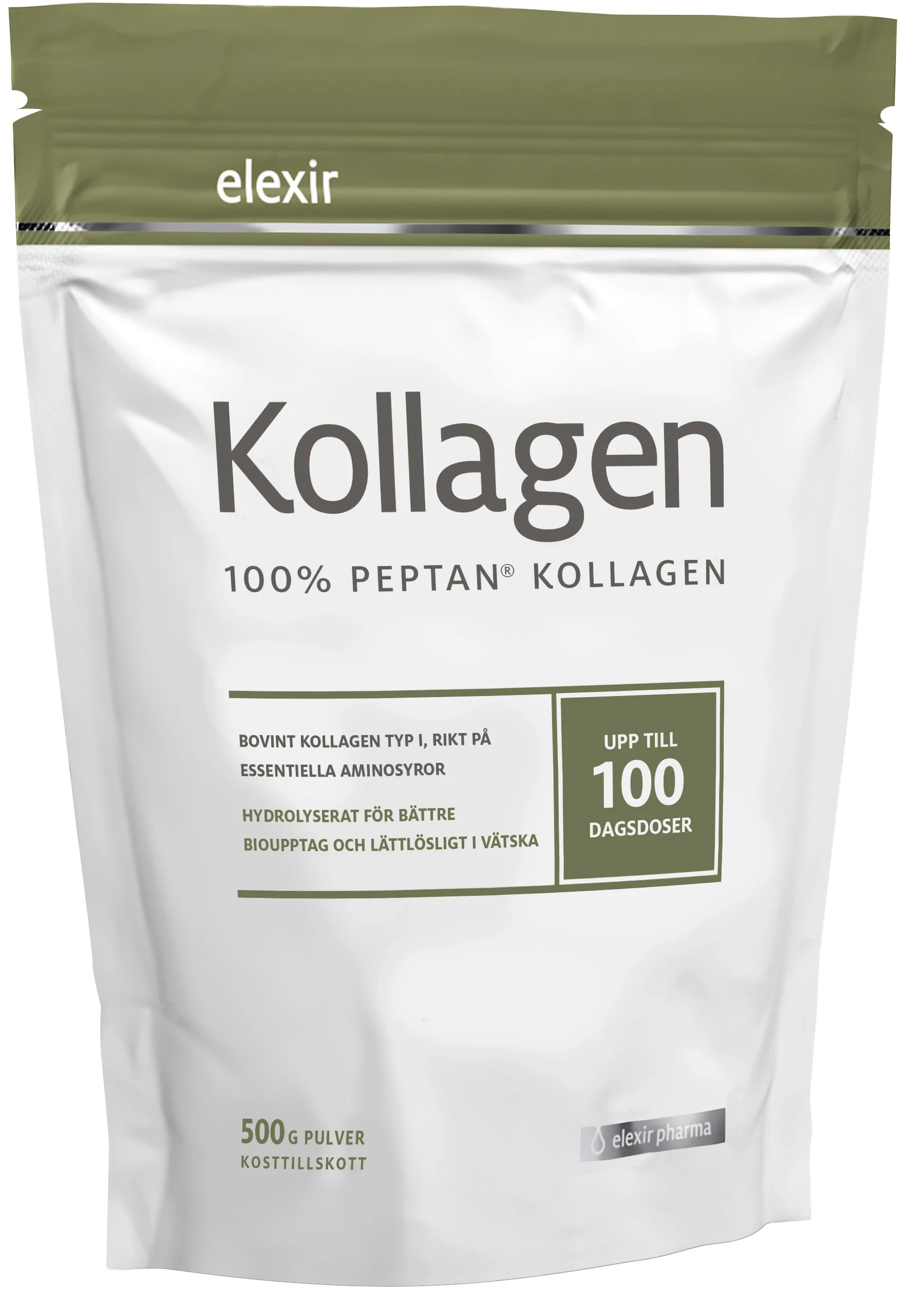 Elexir Pharma 100% Peptan Kollagenpulver 500 g från Elexir Pharma – köp hos Apotek Hjärtat