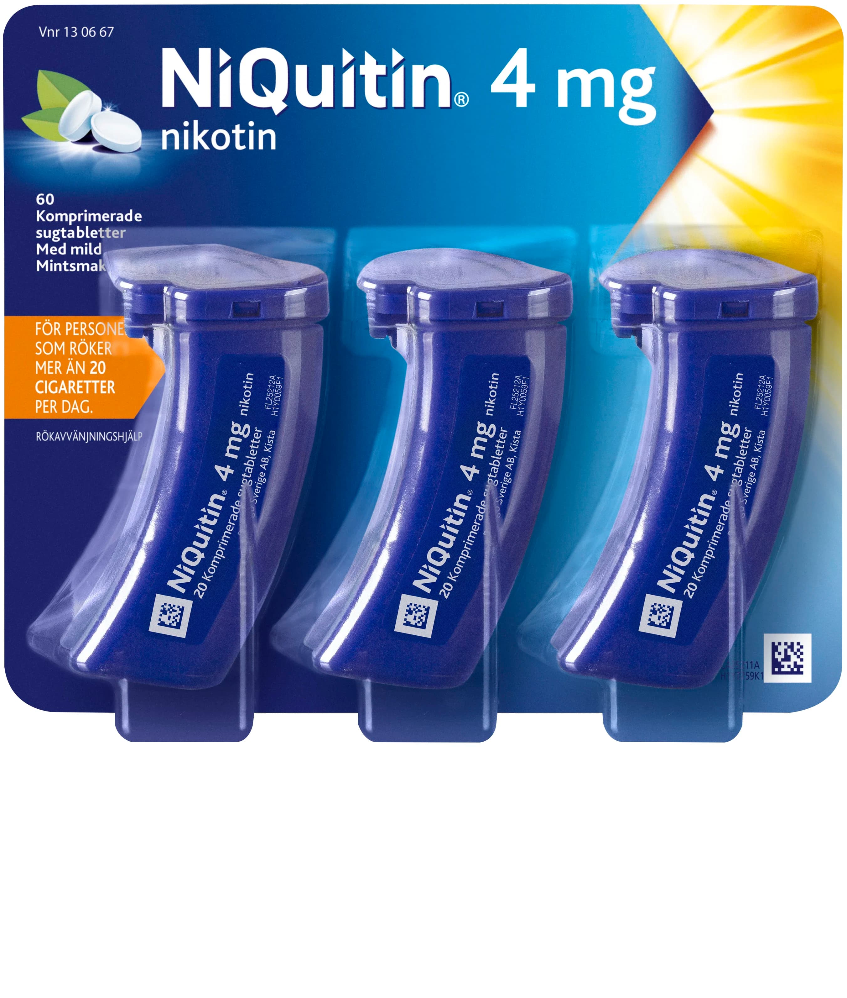 NiQuitin Komprimerad sugtablett 4mg Plastburk, 60(3x20) sugtabletter från Niquitin – köp hos Apotek Hjärtat