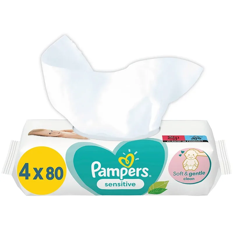 Pampers Sensitive Baby Våtservetter 4-pack, 320 st från Pampers – köp hos Apotek Hjärtat