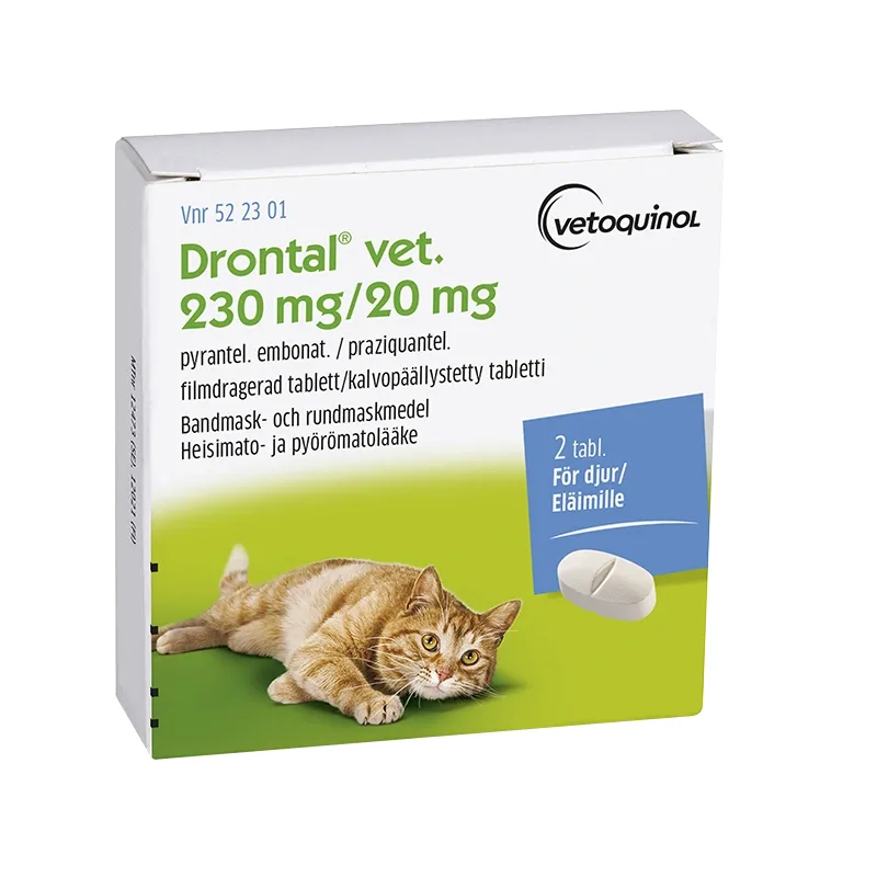 Drontal vet. filmdragerad tablett 230 mg/20 mg 2 st från Drontal Vet – köp hos Apotek Hjärtat