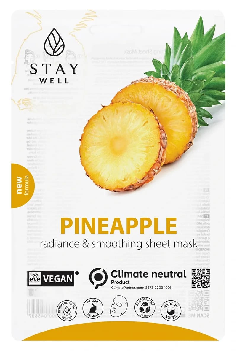 Stay Well Vegan Sheet Mask Pineapple 1 st från Stay Well – köp hos Apotek Hjärtat