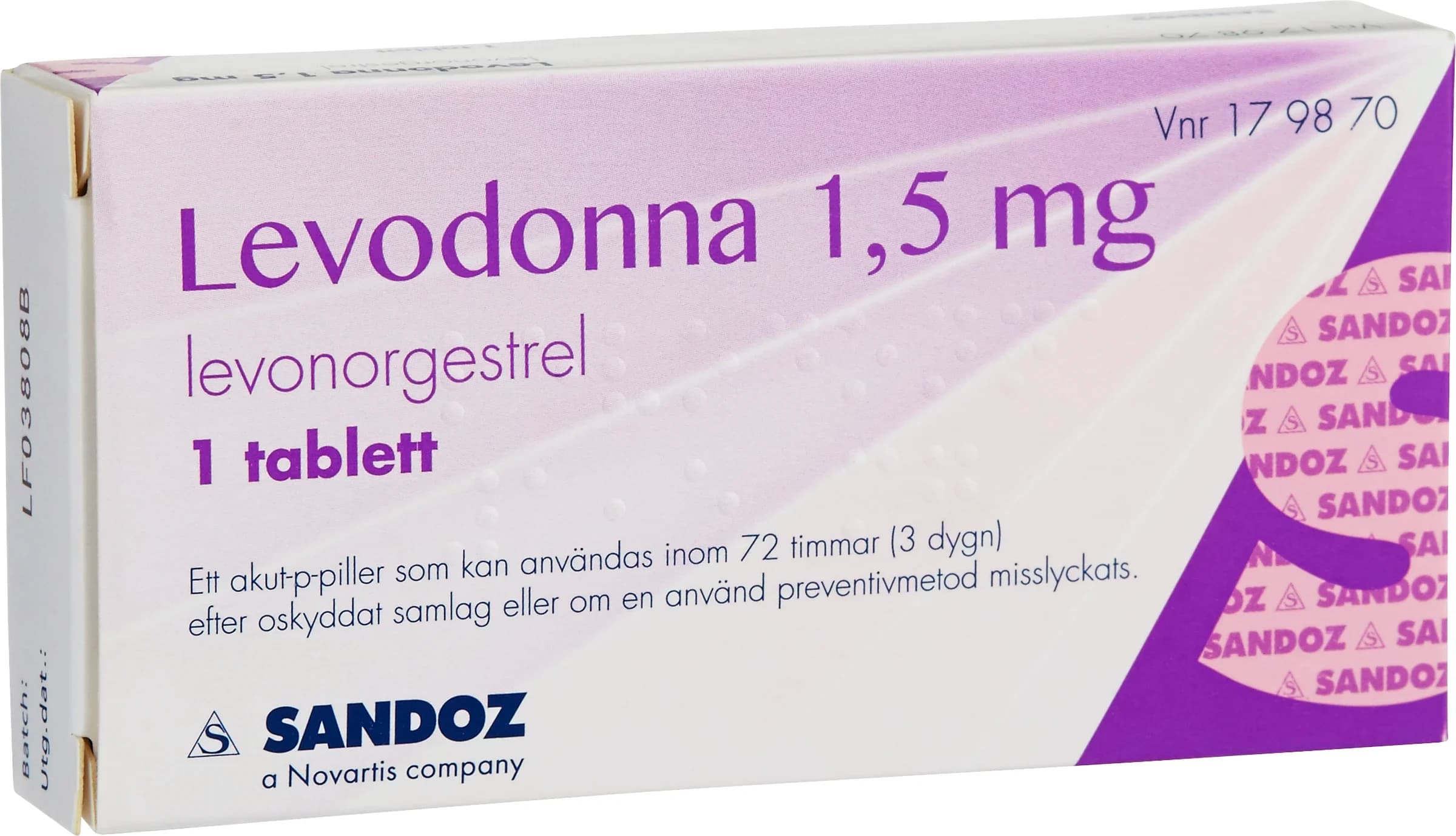 Levodonna tablett 1,5 mg,1 st från Levodonna – köp hos Apotek Hjärtat