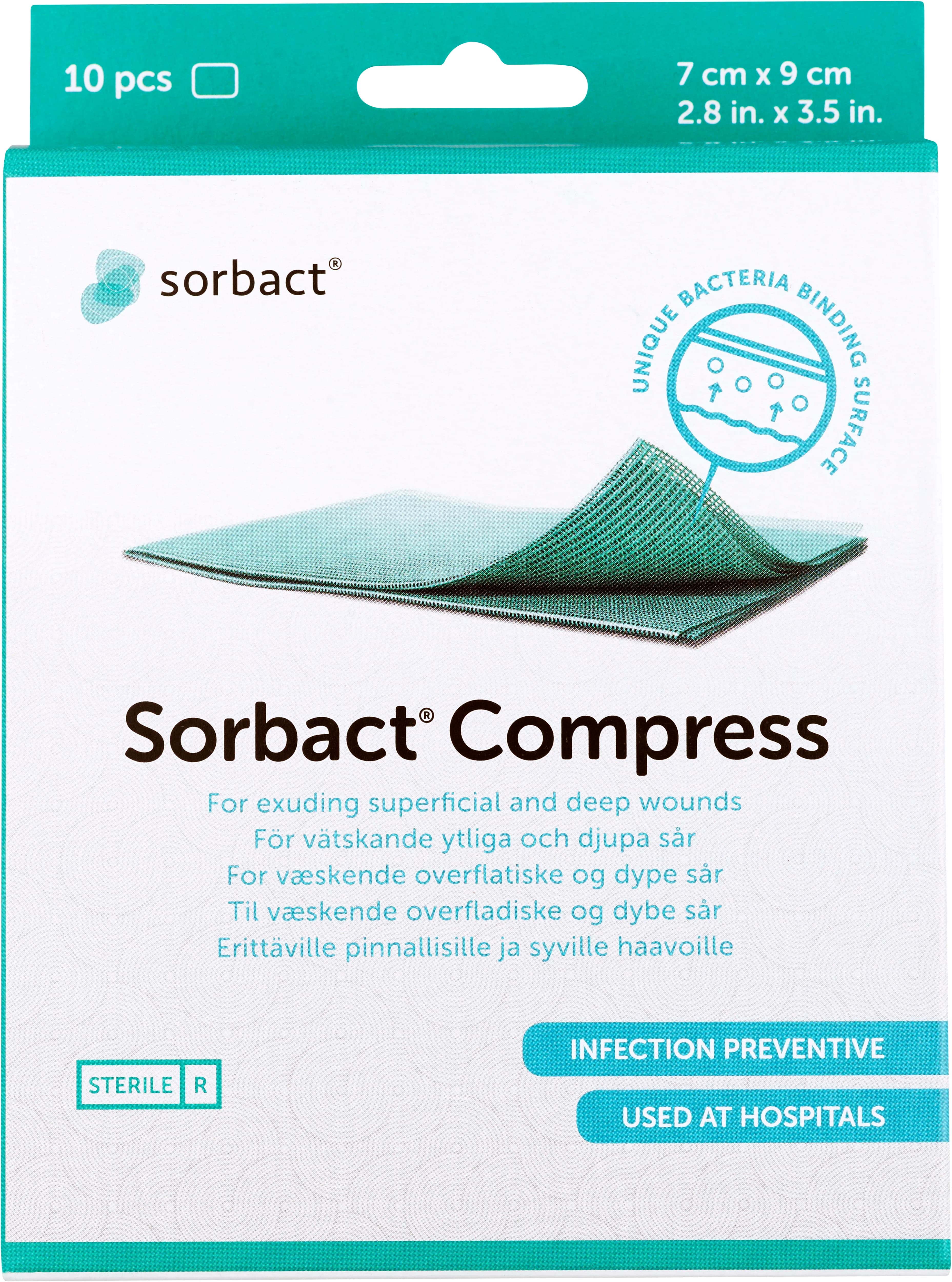 Sorbact Compress 7 cm x 9 cm 10 st från Sorbact – köp hos Apotek Hjärtat