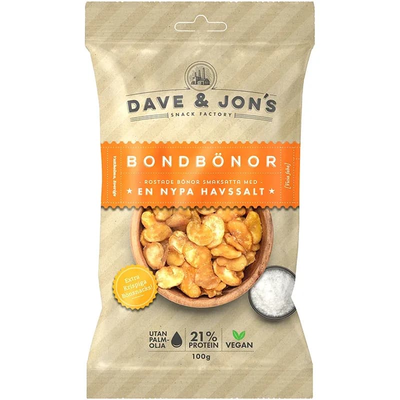 Dave & Jon's Bondbönor Havssalt 100 g från Dave & Jons – köp hos Apotek Hjärtat