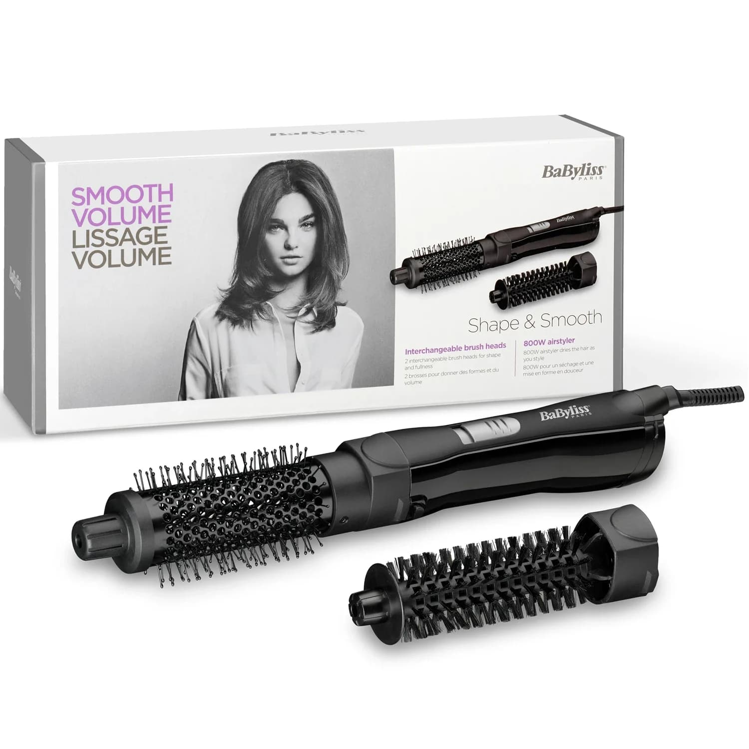 BaByliss Varmluftsborste Shape & Smooth 800 AS82E från Babyliss – köp hos Apotek Hjärtat