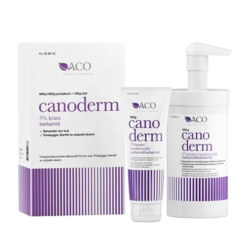 Canoderm kräm 5% burk med pump 500 g och tub 100 g från Canoderm – köp hos Apotek Hjärtat