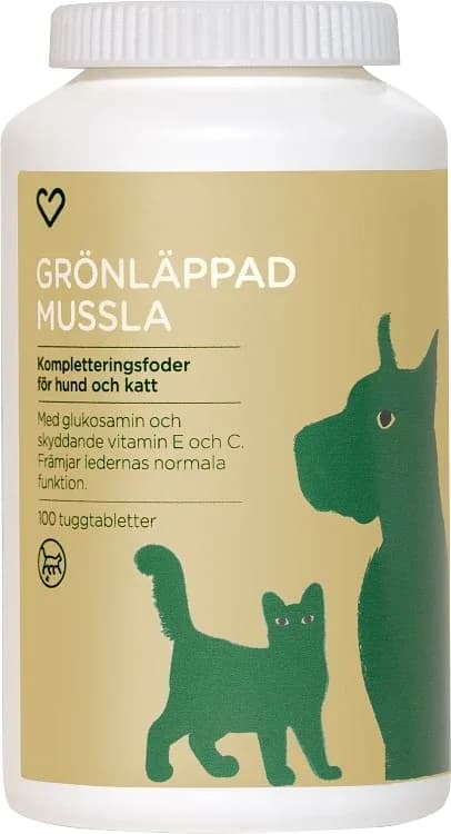 Hjärtats Grönläppad mussla för hund och katt 100 tabletter från Hjärtats – köp hos Apotek Hjärtat