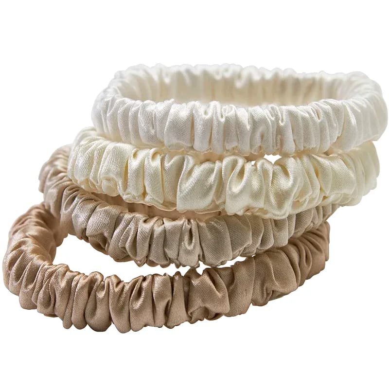 Lenoites Mulberry Silk Skinny Scrunchies White, Cream White, Beige, Light Brown från Lenoites – köp hos Apotek Hjärtat
