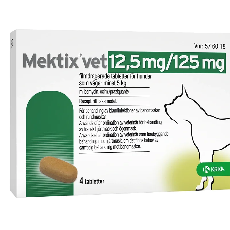 Mektix vet Filmdragerad tablett 12,5mg/125mg Blister, 4tabletter från Mektix vet – köp hos Apotek Hjärtat