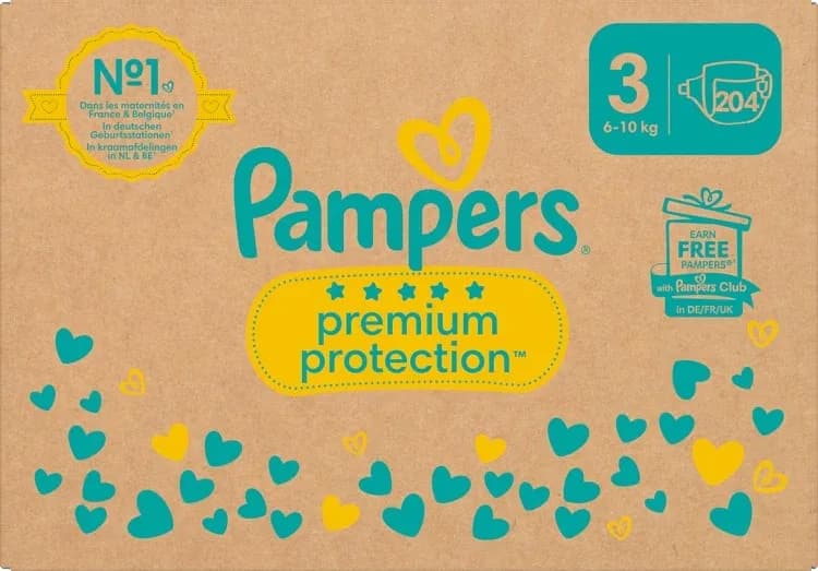 Pampers Premium Protection S3 6-10kg 204st från Pampers – köp hos Apotek Hjärtat