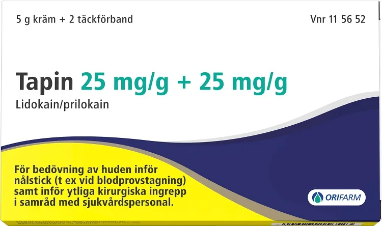 Tapin kräm 25 mg/g + 25 mg/g 5 g från Orifarm – köp hos Apotek Hjärtat