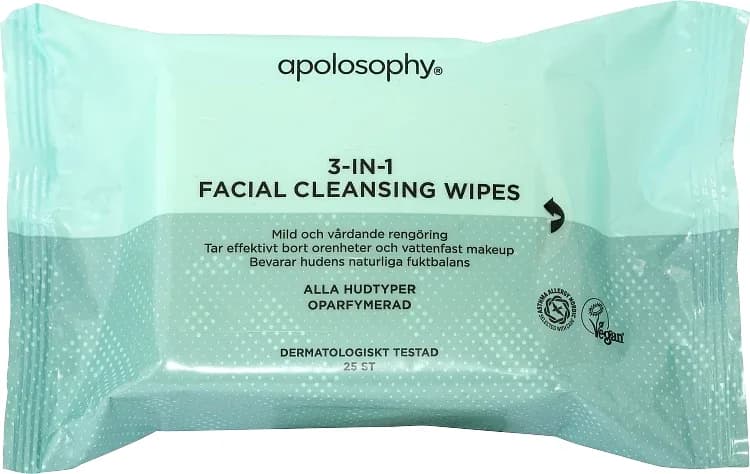 Apolosophy Face 3in1 Facial Cleansing Wipes 25 st från Apolosophy – köp hos Apotek Hjärtat