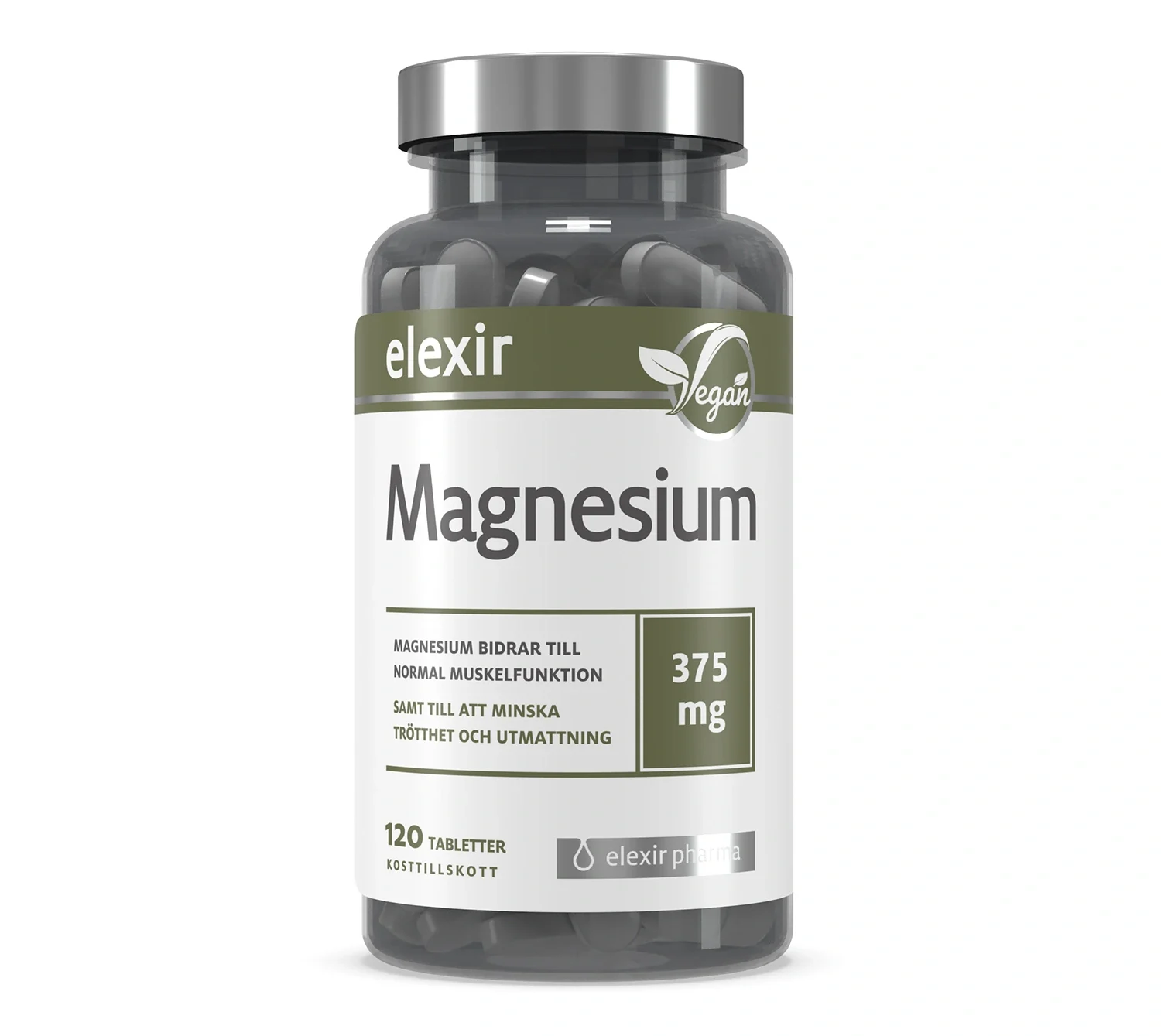 Elexir Pharma Magnesium 375 mg 120 tabletter från Elexir Pharma – köp hos Apotek Hjärtat