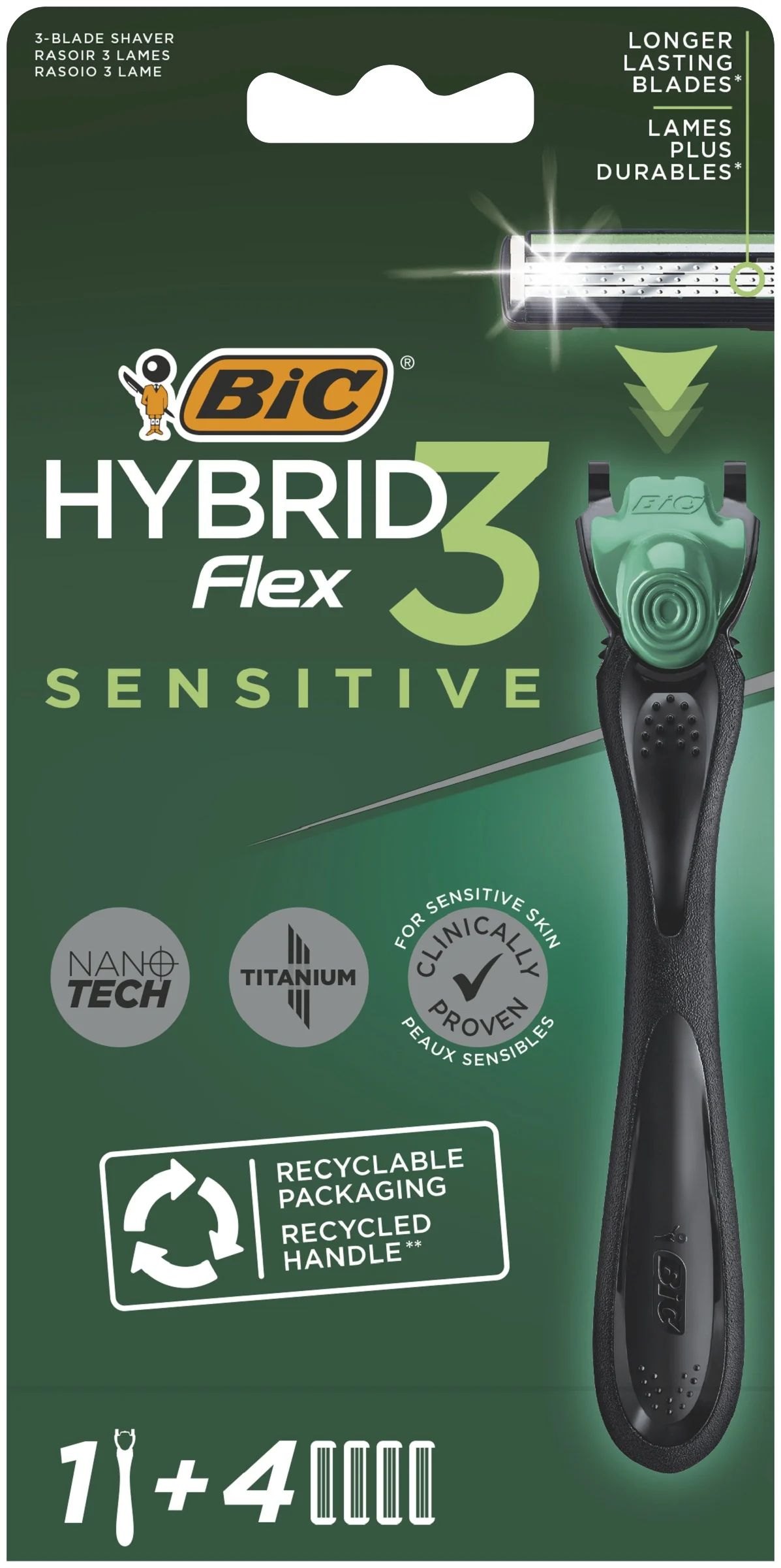 BIC Hybrid 3 Flex Sensitive Rakhyvel för Män 1+4 från Bic – köp hos Apotek Hjärtat