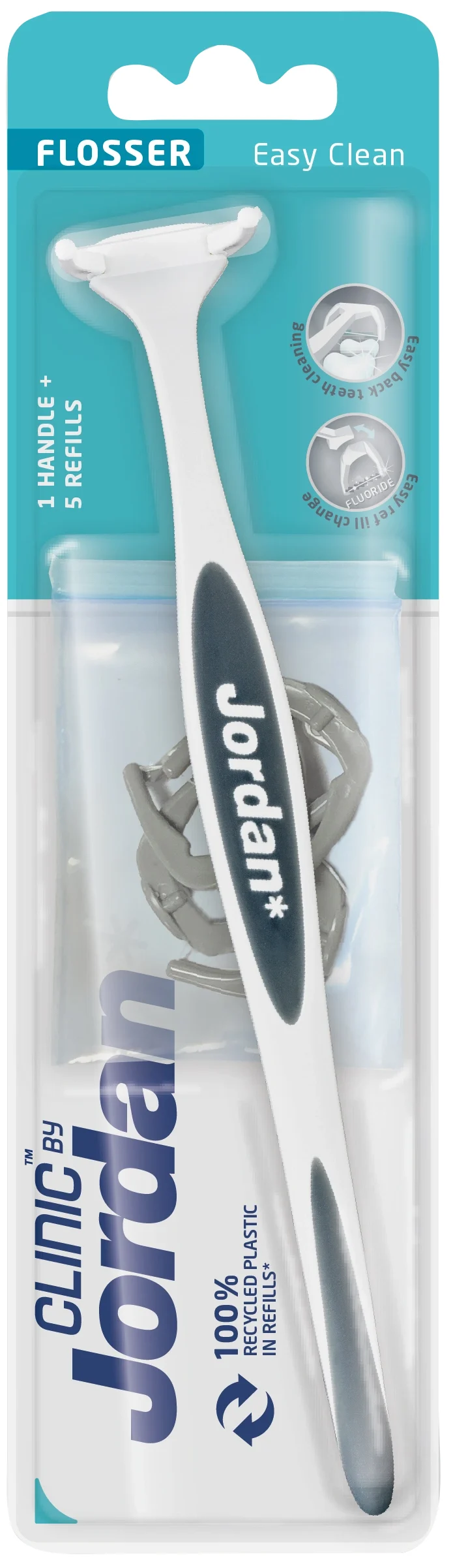 Jordan Clinic Easy Clean Flosser Starter + 5 Refill från Jordan – köp hos Apotek Hjärtat