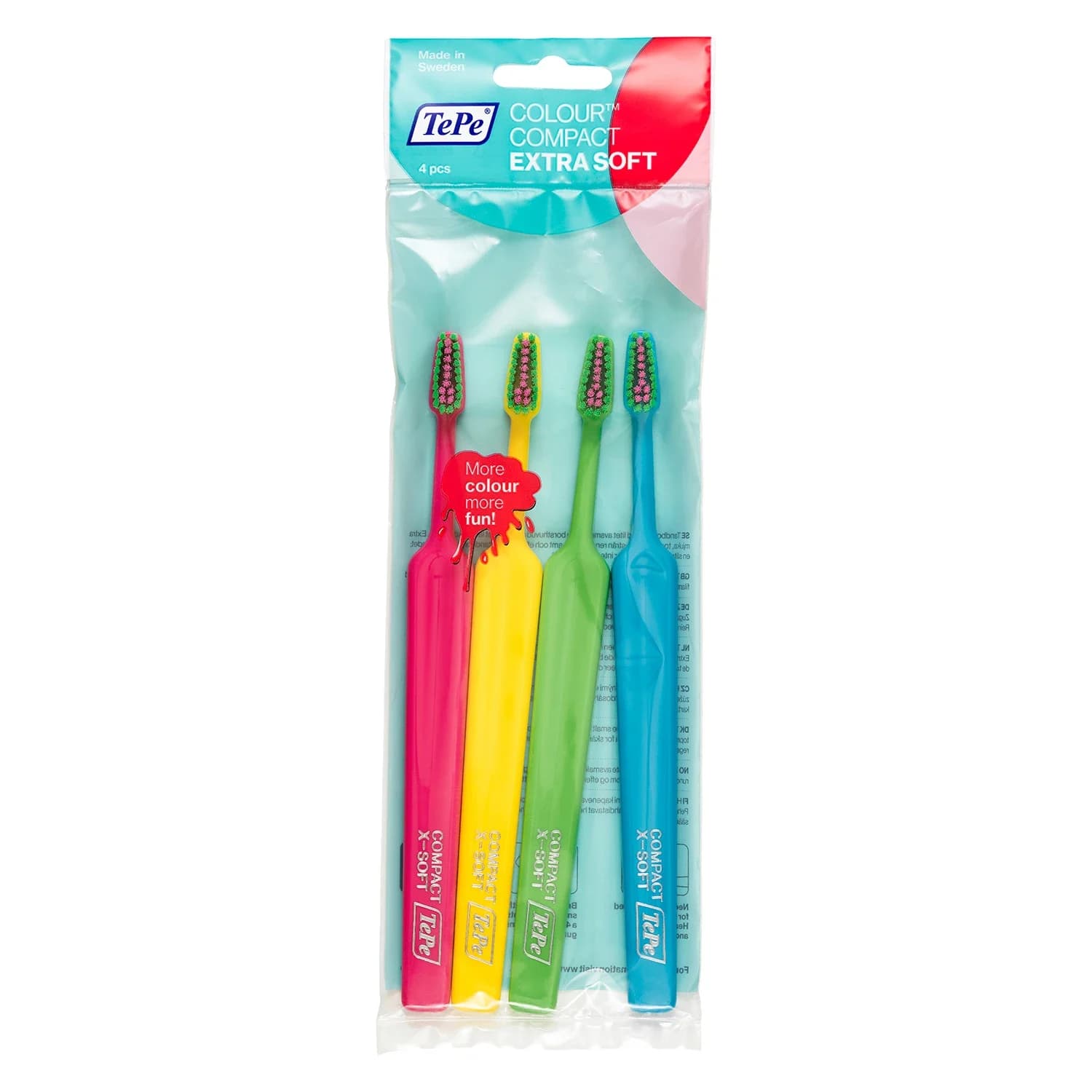Tepe Colour Compact Extra Mjuk Tandborste 4-pack från TePe – köp hos Apotek Hjärtat