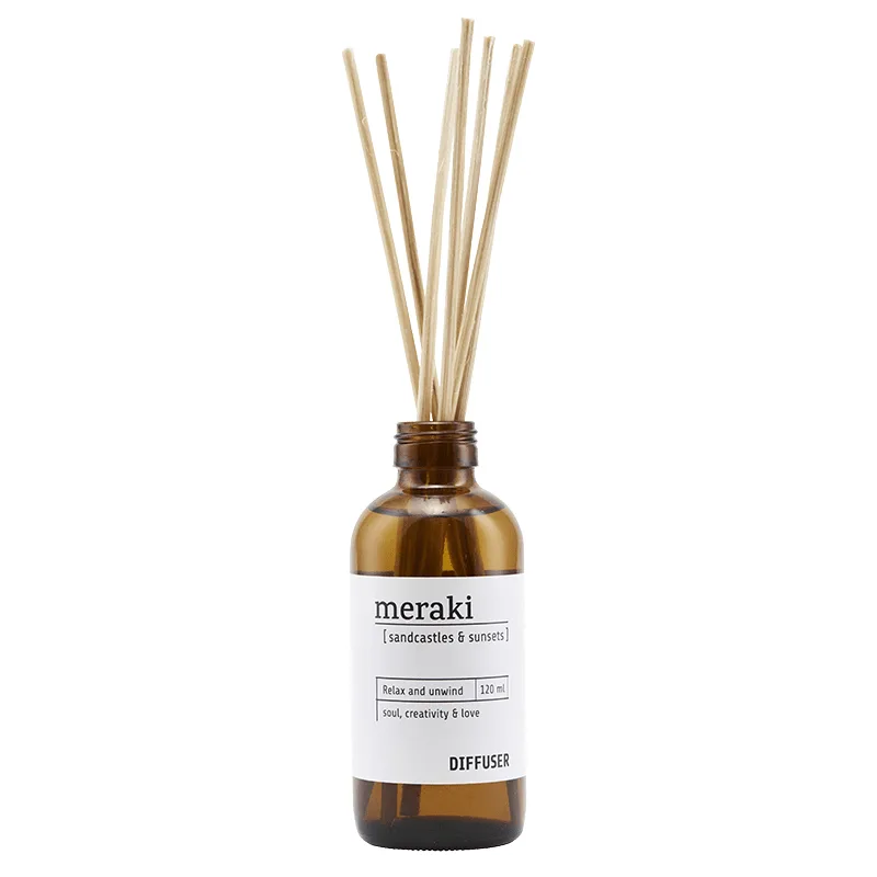 Meraki Doftspridare med 7 pinnar Sandcastles & Sunsets 120 ml från Meraki – köp hos Apotek Hjärtat