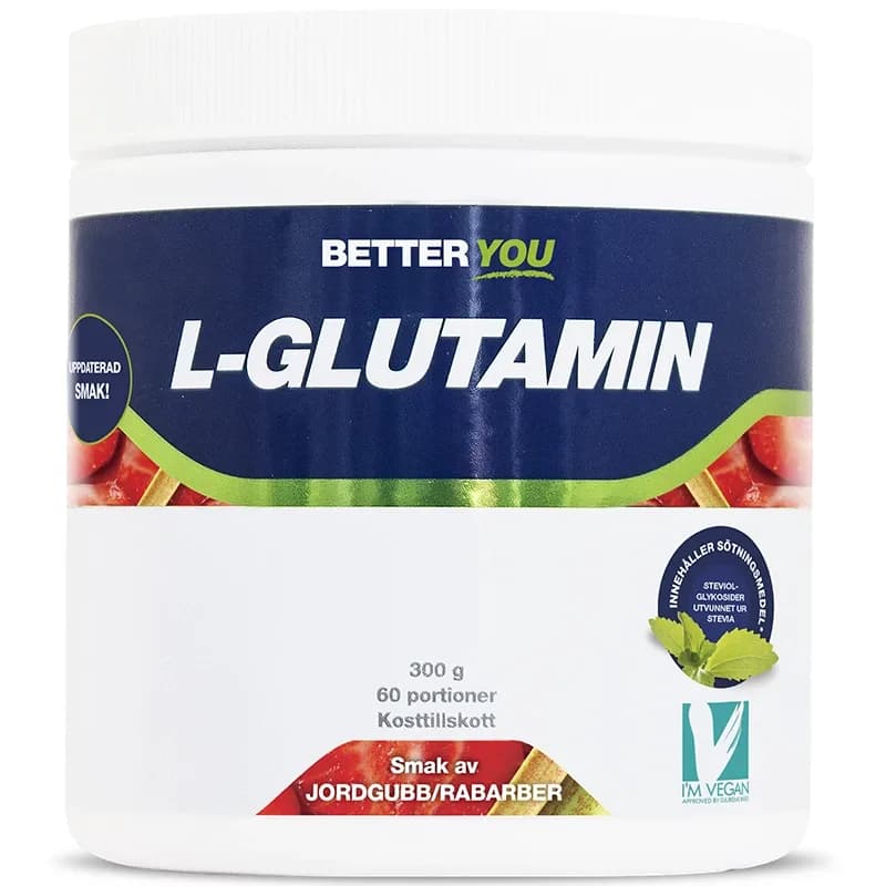 Better You Naturligt L-Glutamin Jordgubb/Rabarber 300 g från Better You – köp hos Apotek Hjärtat