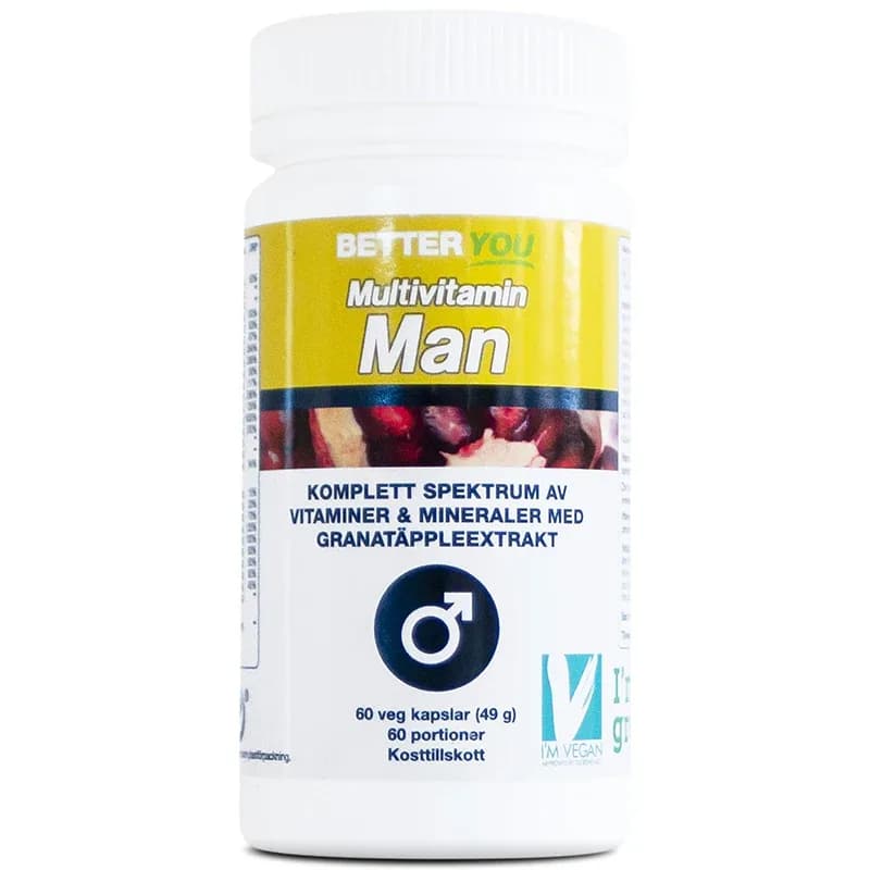 Better You Multivitamin Man 60 kapslar från Better You – köp hos Apotek Hjärtat