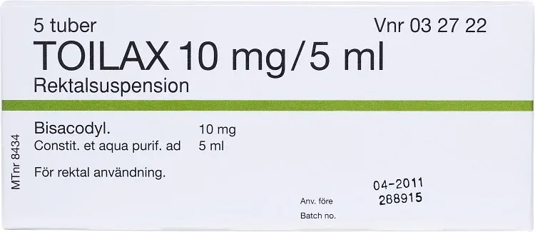 Toilax rektalsuspension 10 mg/5 ml tub 5 x 5 ml från Toilax – köp hos Apotek Hjärtat