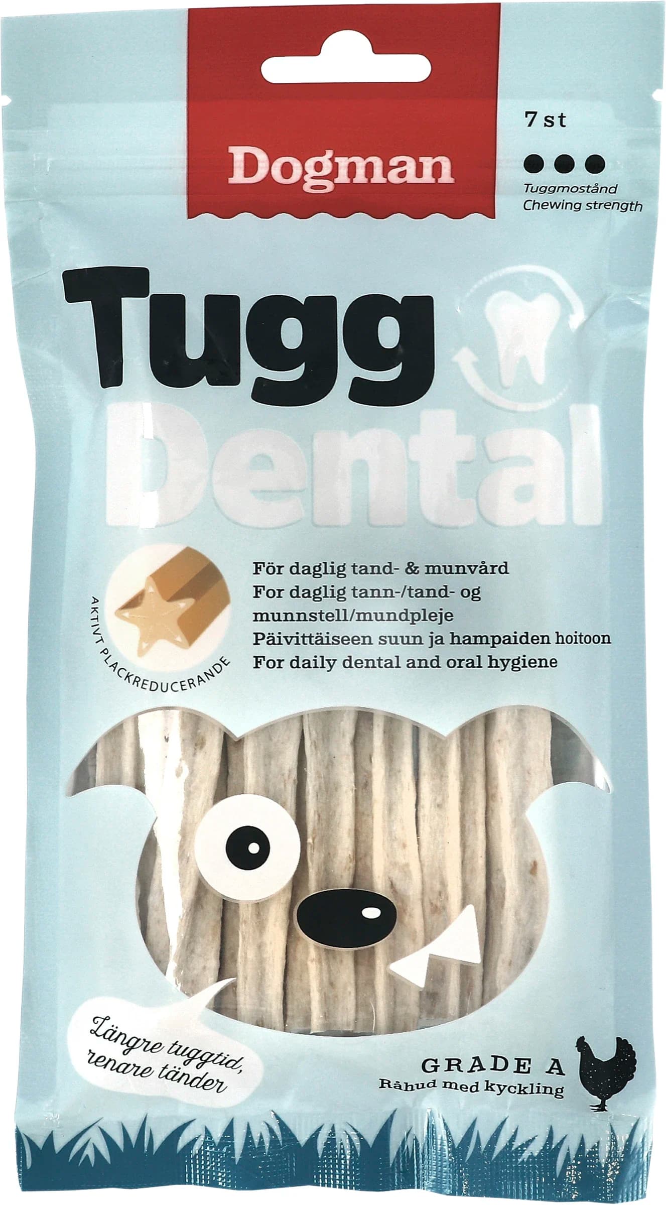 Dogman Tugg Dental med Kyckling 7-pack från Dogman – köp hos Apotek Hjärtat