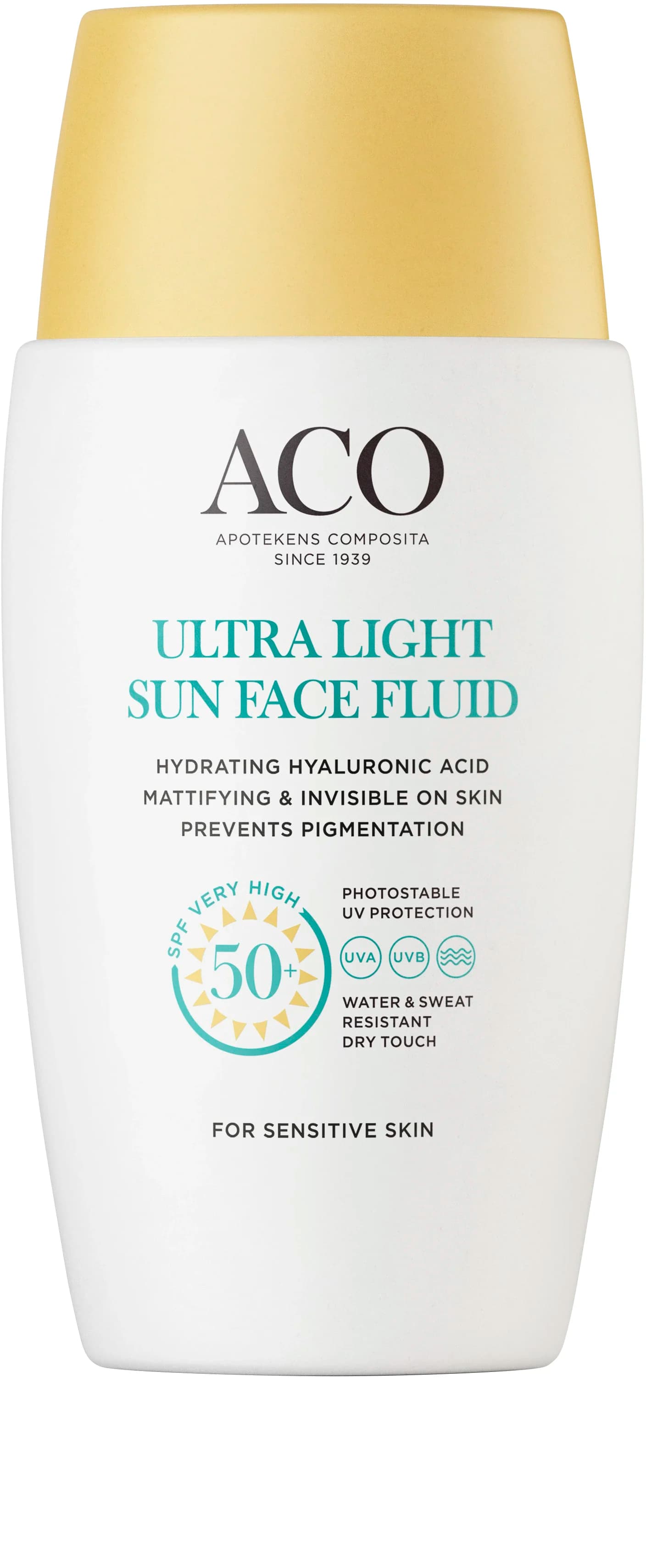 ACO Sun Light Face Fluid SPF 50+, 40 ml – från ACO – 176 kr – hos Apotek Hjärtat