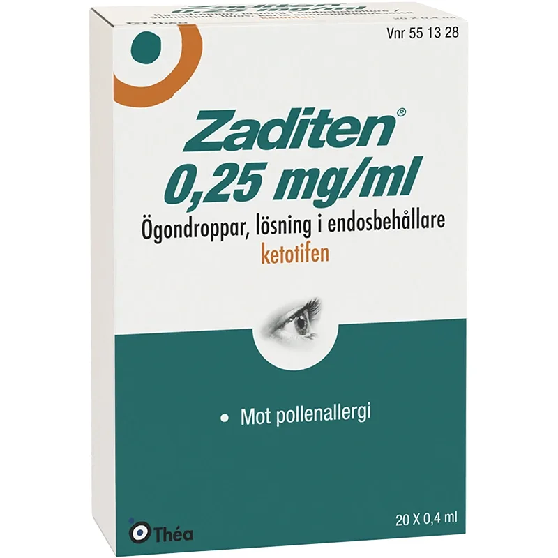 Zaditen ögondroppar i endosbehållare 0,25 mg/ml 20x0,4 ml från Zaditen – köp hos Apotek Hjärtat