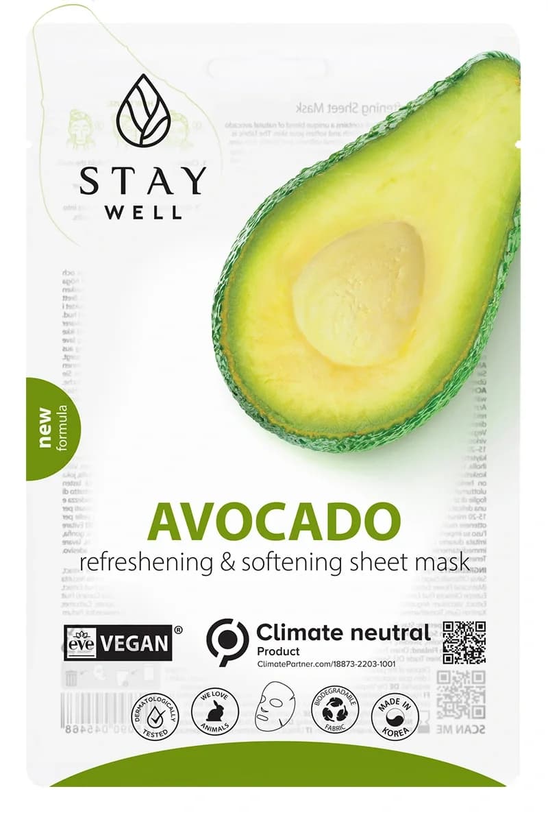 Stay Well Vegan Sheet Mask Avocado 1 st från Stay Well – köp hos Apotek Hjärtat