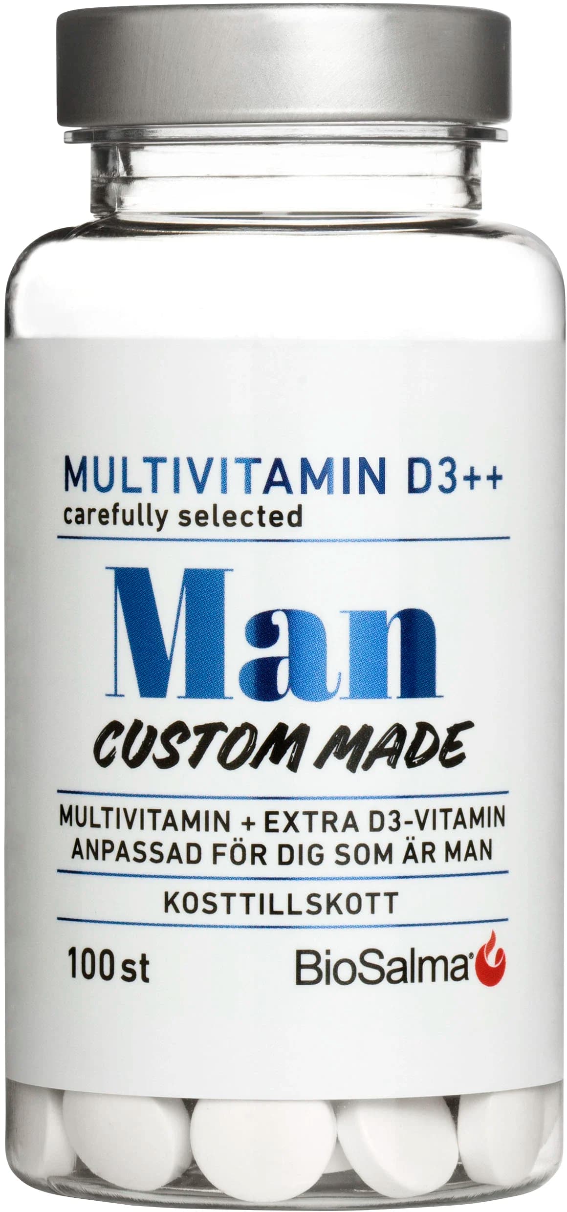 BioSalma Multivitamin Man D-vitamin++ 100 tabletter från BioSalma – köp hos Apotek Hjärtat
