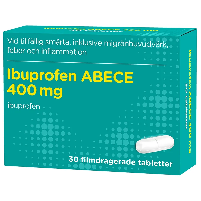 Ibuprofen ABECE Filmdragerad tablett 400 mg 30 st från ABECE – köp hos Apotek Hjärtat