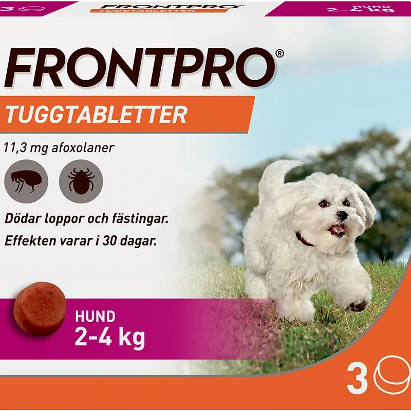FRONTPRO 11,3 mg tuggtabletter för hund 2-4 kg 3 st från Frontpro – köp hos Apotek Hjärtat