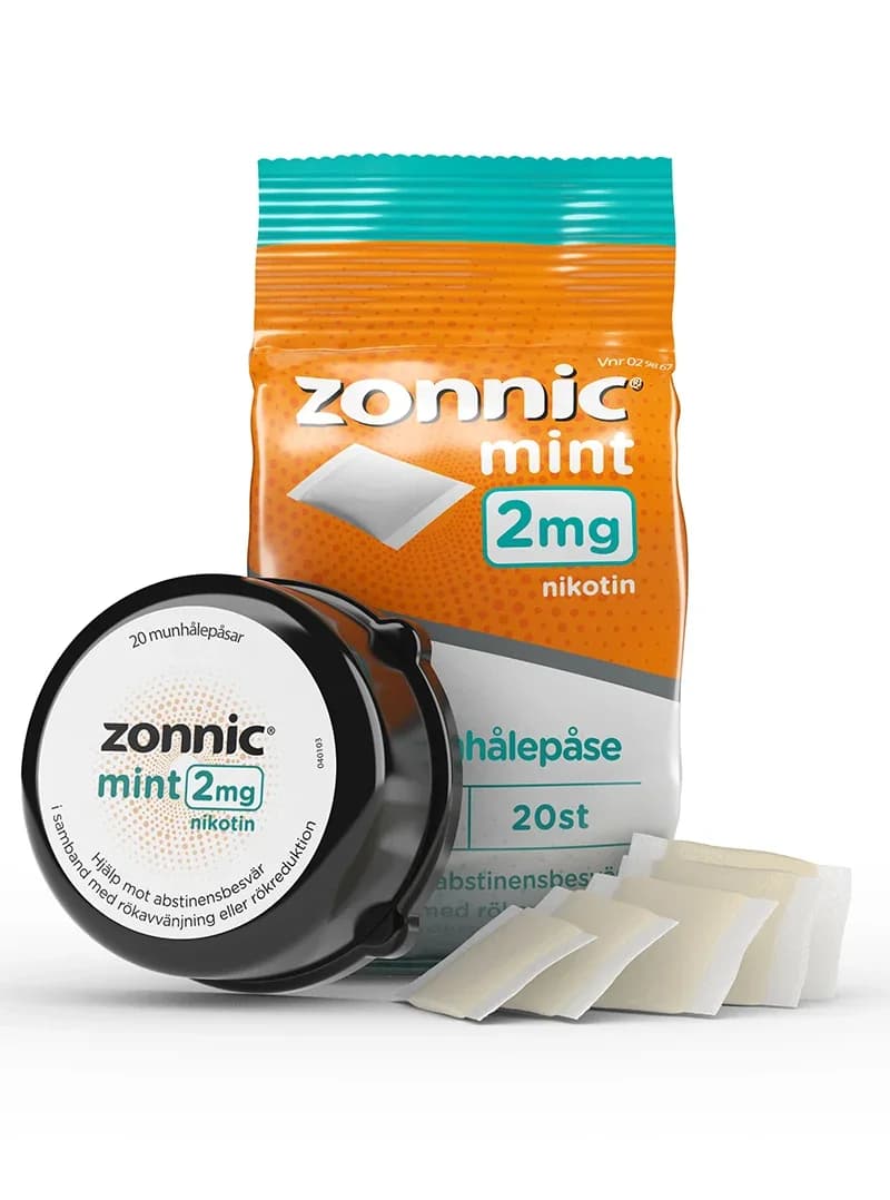 Zonnic Mint munhålepåse 2 mg 20 portionspåsar från Zonnic – köp hos Apotek Hjärtat