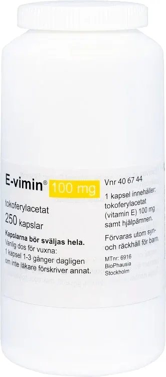 E-vimin mjuk kapsel 100 mg 250 st från E-vimin – köp hos Apotek Hjärtat