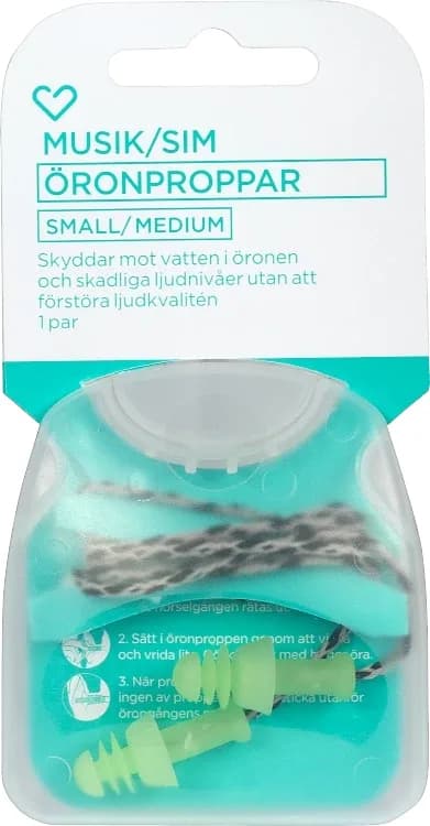Hjärtats musik- och simpropp small/medium 1 par från Hjärtats – köp hos Apotek Hjärtat