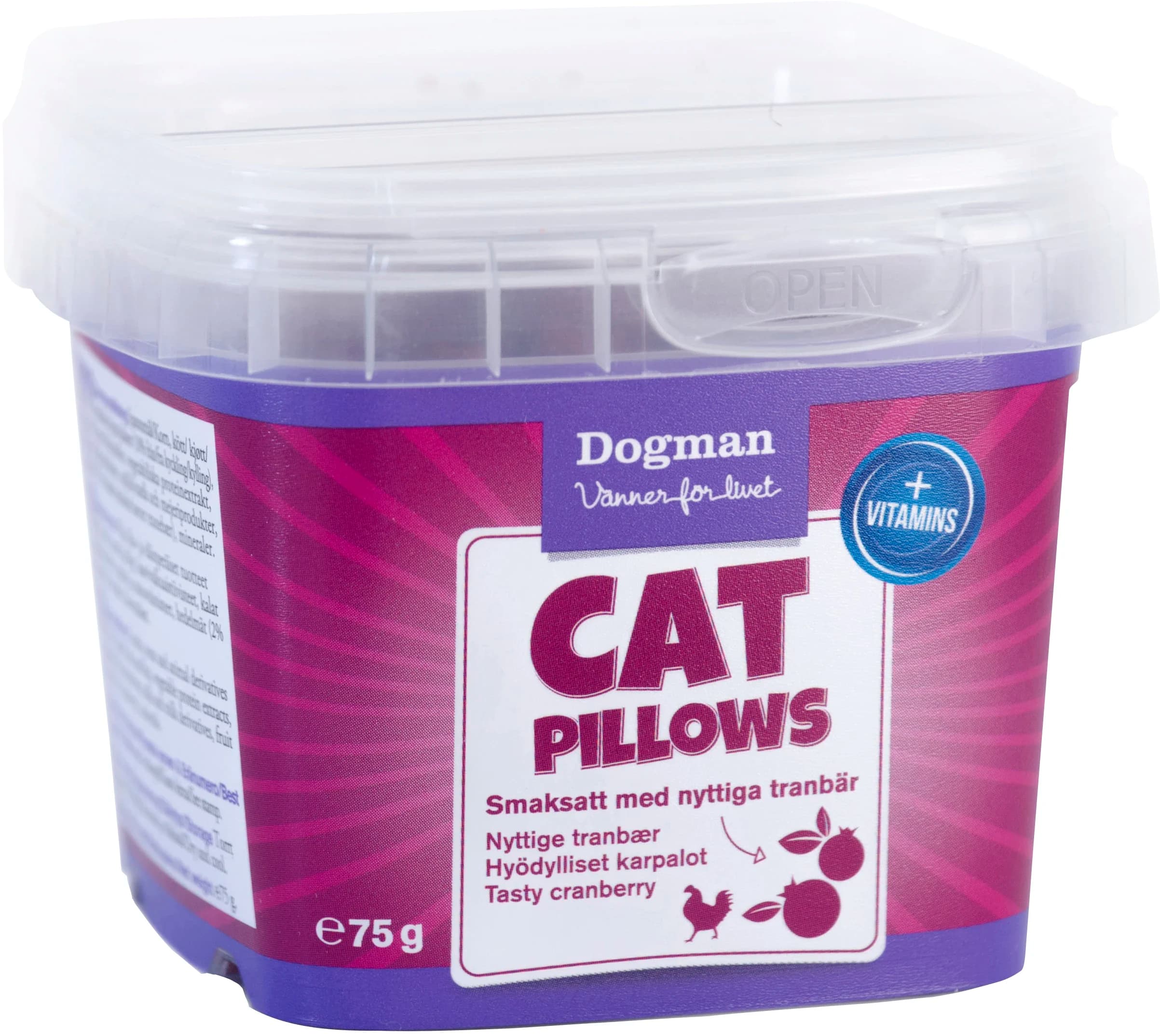 Dogman Cat Pillows Kyckling/Tranbär 75 g från Dogman – köp hos Apotek Hjärtat