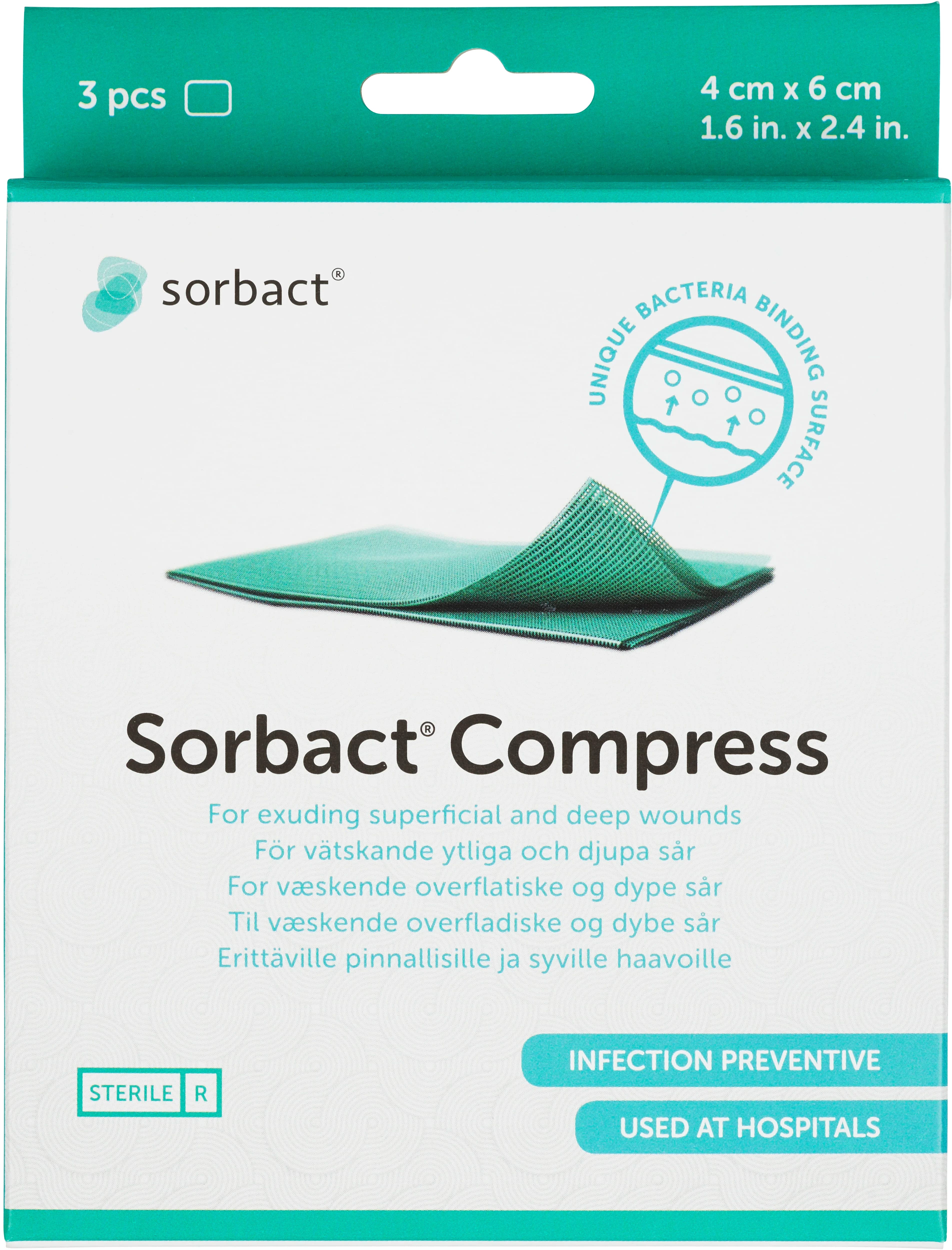 Sorbact Compress sårkompresser 3 st 4 x 6 cm från Sorbact – köp hos Apotek Hjärtat
