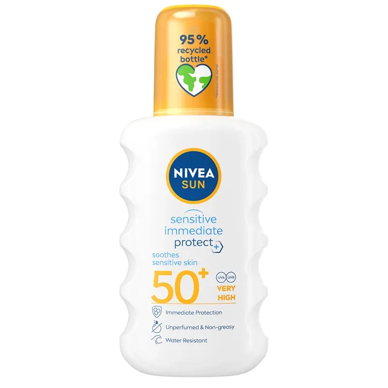 Nivea Sun Sensitive Immediate Protect Soothing Sun Spray SPF 50+, 200 ml från Nivea – köp hos Apotek Hjärtat