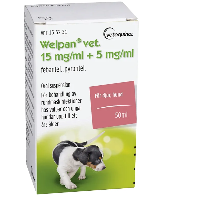 Welpan vet. oral suspension 15 mg/ml + 5 mg/ml 50 ml från Welpan – köp hos Apotek Hjärtat
