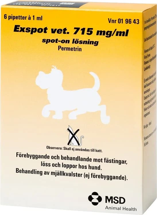 Exspot vet. lösning för hund 715 mg/ml 6 x 1 ml från Exspot – köp hos Apotek Hjärtat