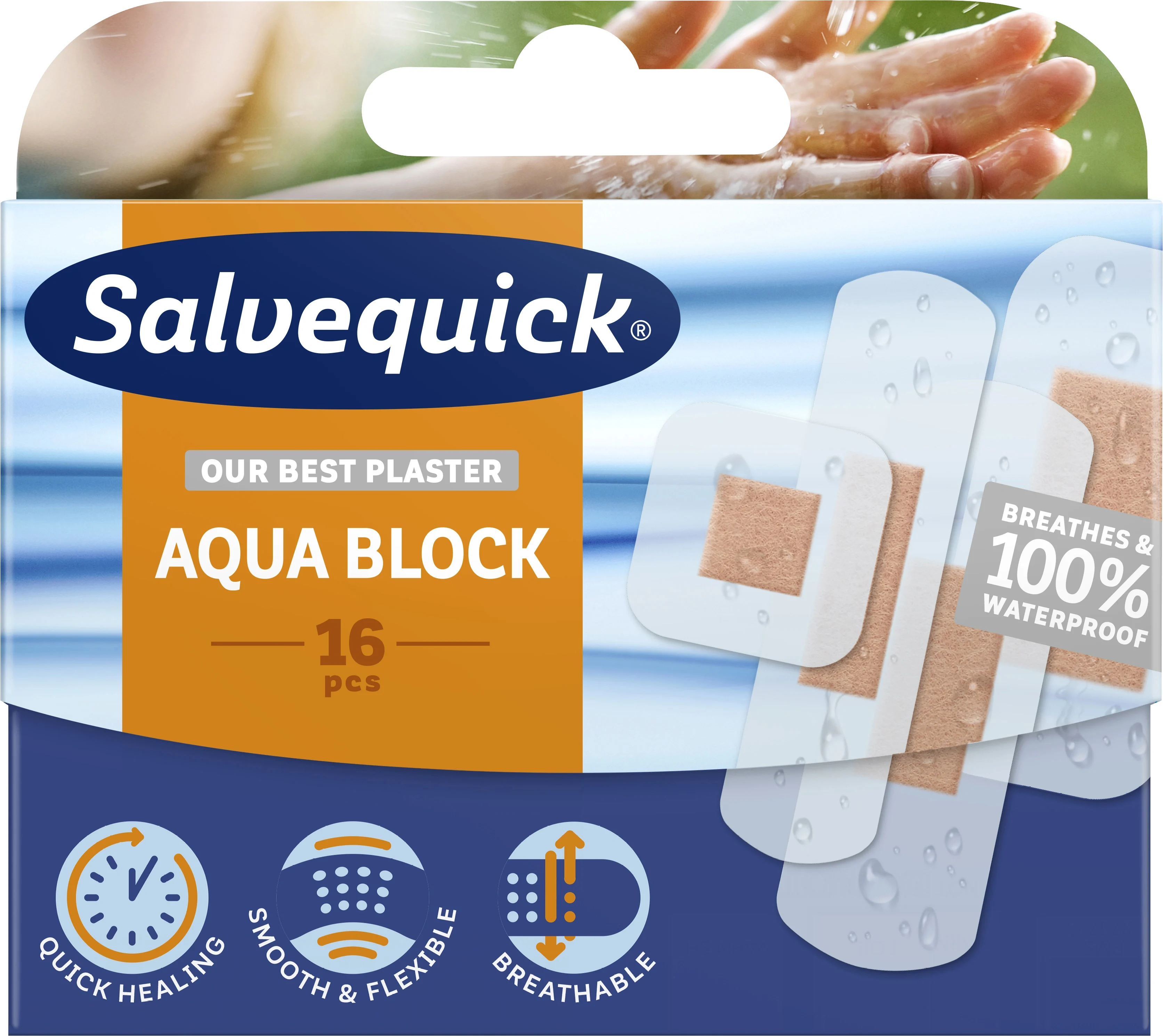Salvequick Aqua Block Family Pack 16 st från Salvequick – köp hos Apotek Hjärtat