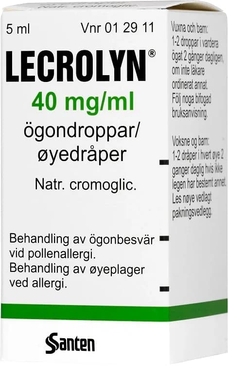 Lecrolyn ögondroppar 40 mg/ml 5 ml från Lecrolyn – köp hos Apotek Hjärtat