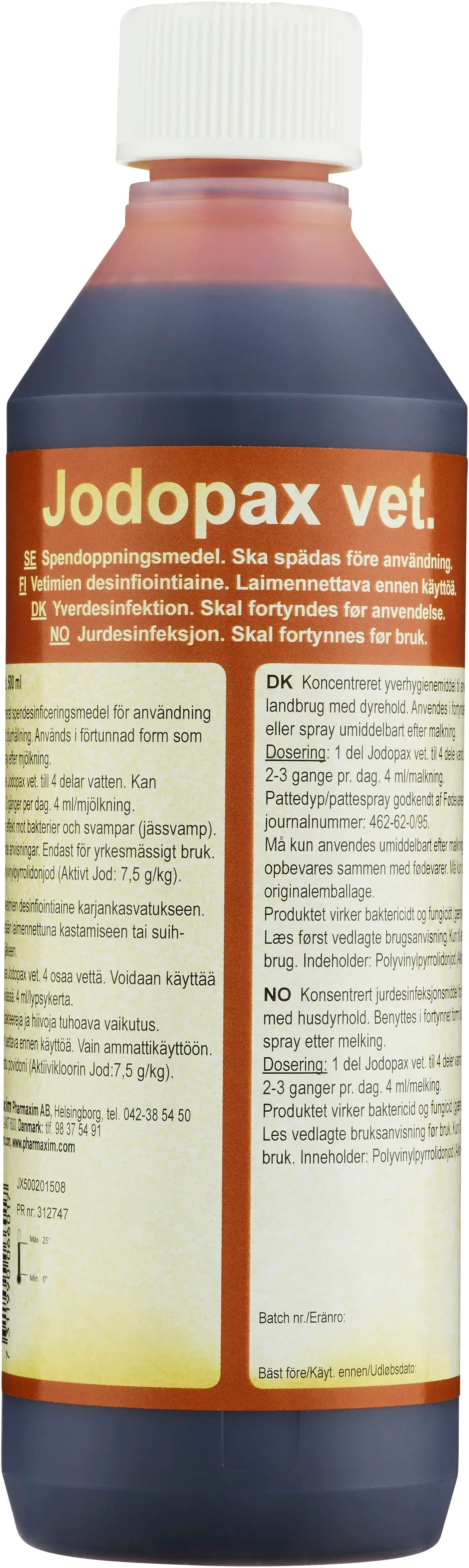 Jodopax Vet Koncentrat 500 ml från Jodopax – köp hos Apotek Hjärtat