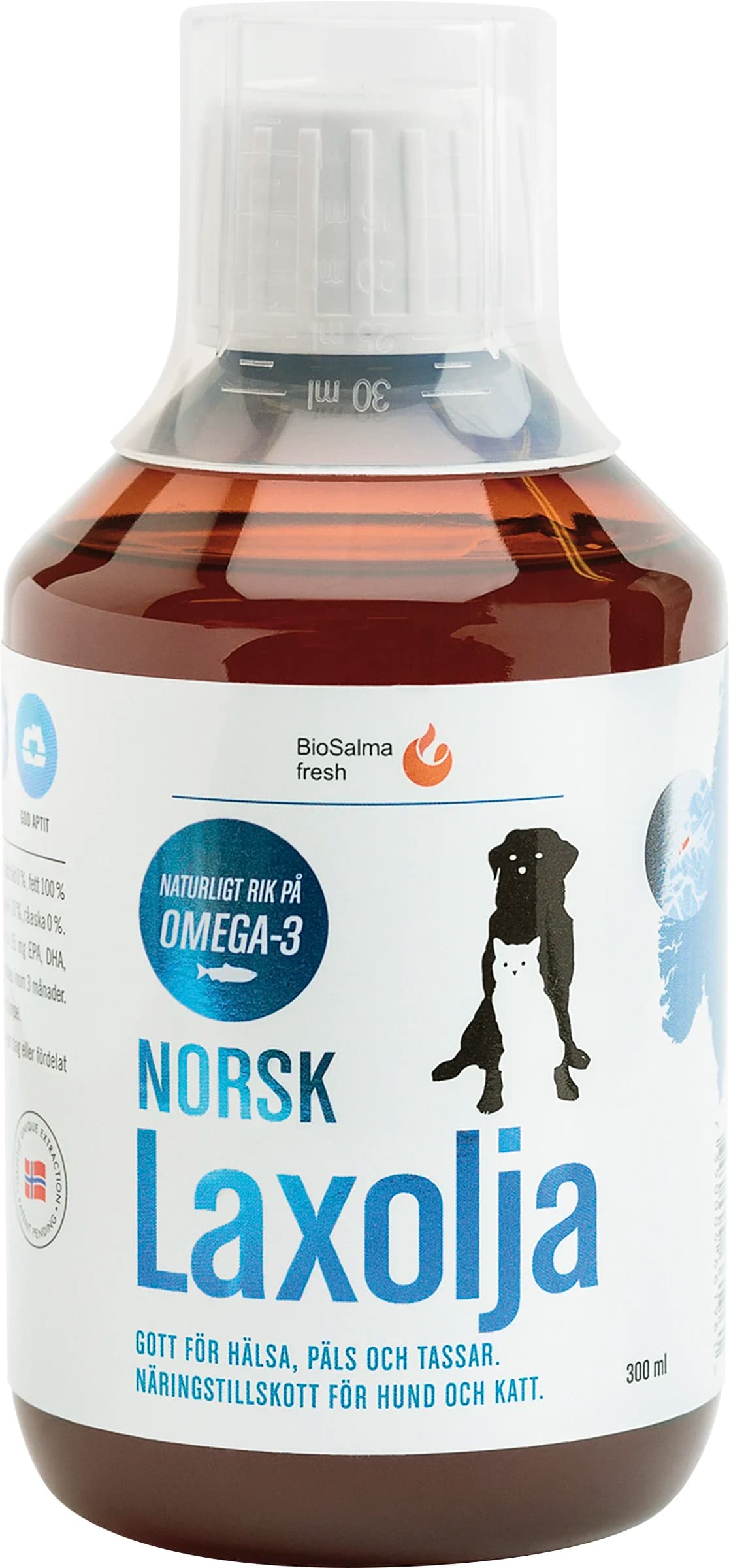 BioSalma Norsk Laxolja för Hund och Katt 300 ml från BioSalma – köp hos Apotek Hjärtat