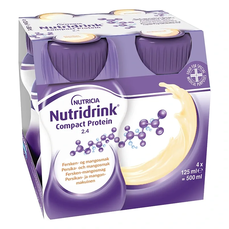 Nutridrink Compact Protein Persika & Mango 4x125 ml från Nutridrink – köp hos Apotek Hjärtat