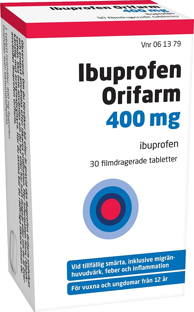 Ibuprofen Orifarm 400 mg filmdragerad tablett 30 st från Orifarm – köp hos Apotek Hjärtat