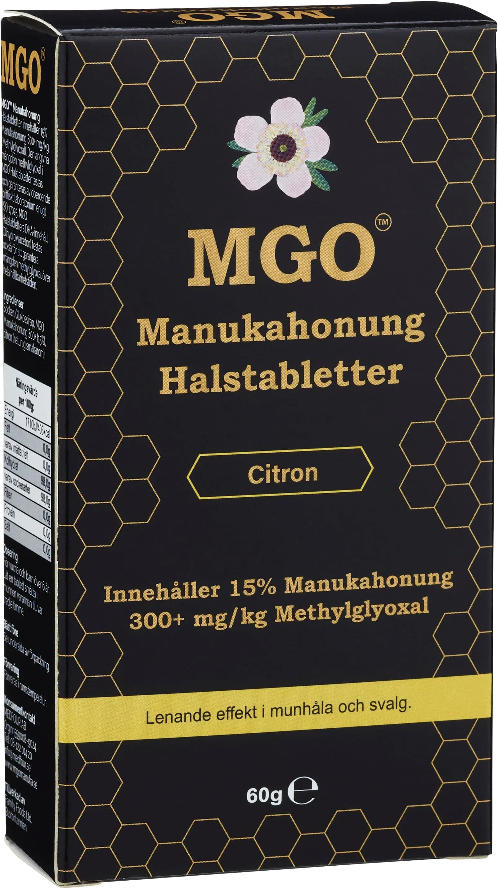 MGO Manukahonung 300+ Halstabletter Citron 60 g från Mgo – köp hos Apotek Hjärtat