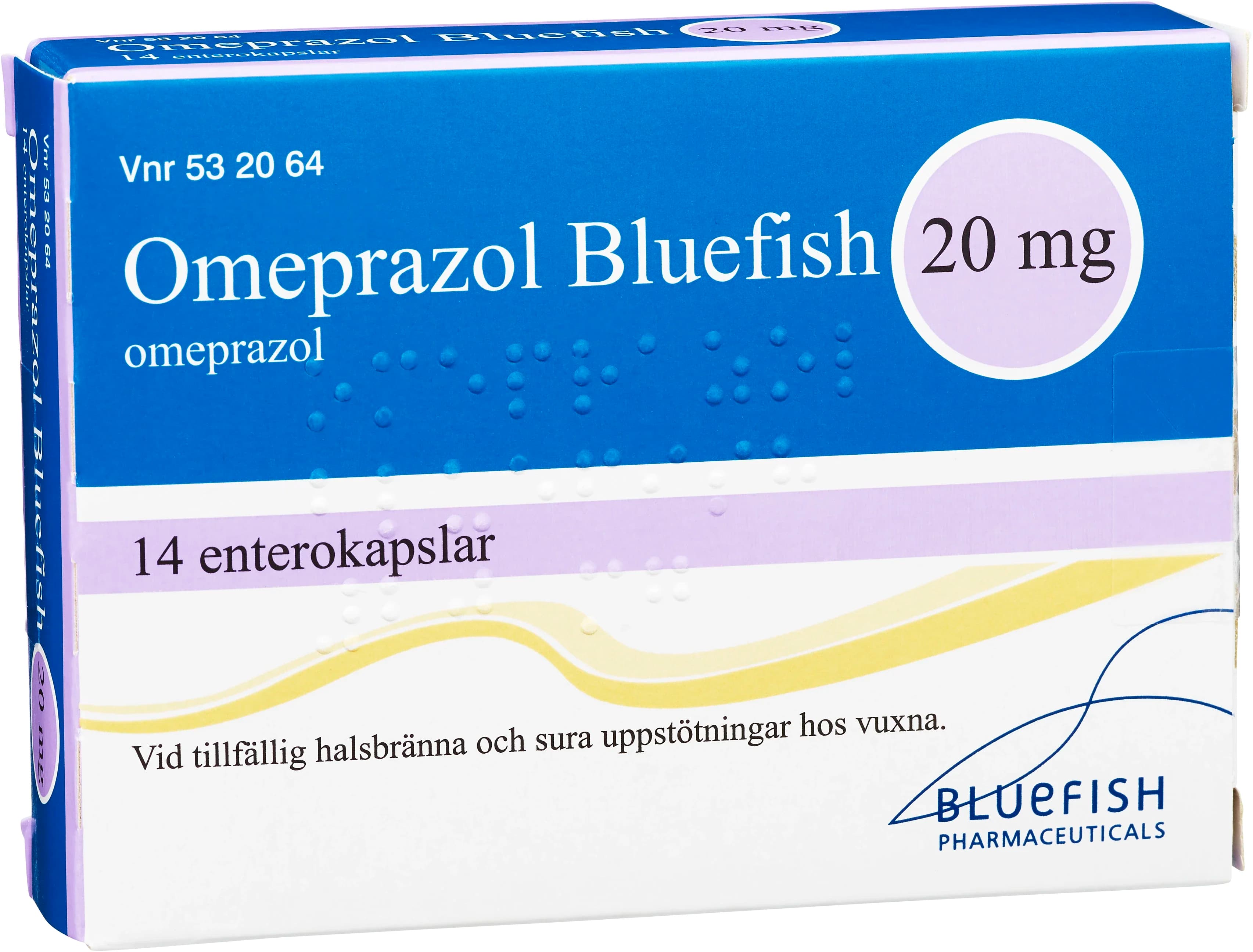Omeprazol Bluefish 20 mg, 14 kapslar från Bluefish – köp hos Apotek Hjärtat